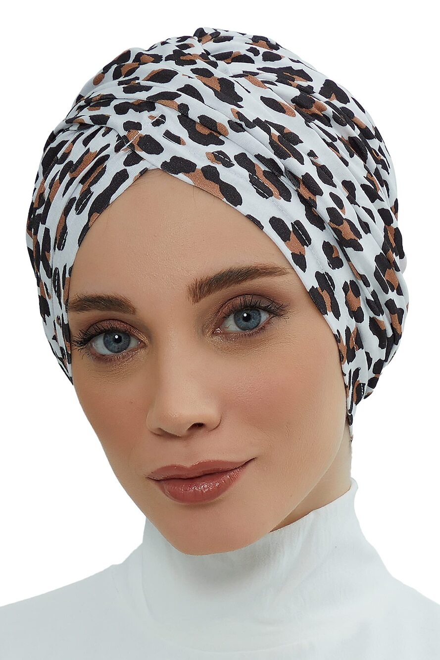6198 Printed Instant Turban , 95% Cotton Pre-Tied Headwrap, Head Scarf